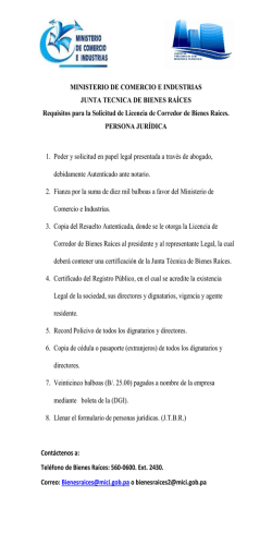 MINISTERIO DE COMERCIO E INDUSTRIAS JUNTA TECNICA DE