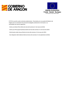 Suscritos cuatro contratos predoctorales en el CITA, , financiados