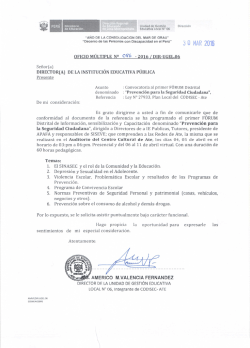 Oficio M&uacute;ltiple N&deg; 086-2016