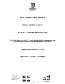 MAYO 2016 FECHA DE ELABORACION: ENERO 29 DE 2016