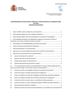 Preguntas frecuentes - Instituto de Salud Carlos III