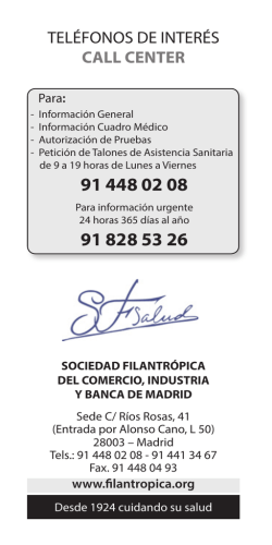 Cuadro M&eacute;dico - Sociedad Filantr&oacute;pica