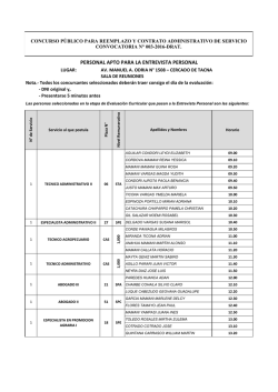 PERSONAL APTO PARA LA ENTREVISTA PERSONAL