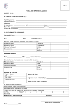 Ficha Matricula 2016
