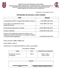 Escuela para Padres - CECyT 8 - Instituto Polit&eacute;cnico Nacional