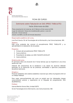 Seminario sobre Tabulaci&oacute;n en SAS (PROC TABULATE)