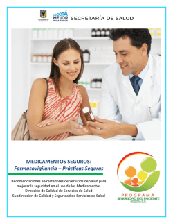 MEDICAMENTOS SEGUROS - Secretar&iacute;a Distrital de Salud de Bogot&aacute;