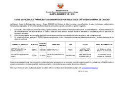 lotes de productos farmac&eacute;uticos observados por