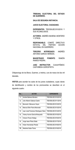 TEE/SSI/JEC/010/2016 y sus acumulados