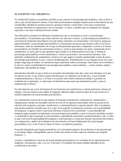 EL PACIENTE Y EL TERAPEUTA No resulta f&aacute;cil explicar con