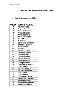 Resultados 1ro Medio - Colegio Alberto Perez
