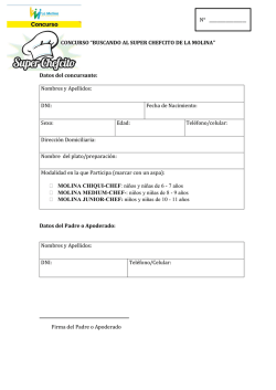 CONCURSO &ldquo;BUSCANDO AL SUPER CHEFCITO DE LA MOLINA