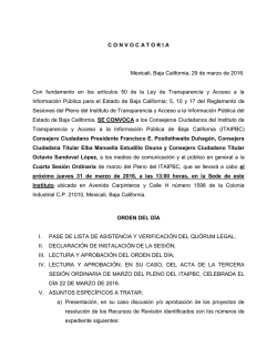 Convocatoria a sesi&oacute;n del pleno 29 de Marzo de 2016