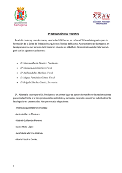 2&ordf; RESOLUCI&Oacute;N DEL TRIBUNAL En el d&iacute;a treinta y uno de marzo