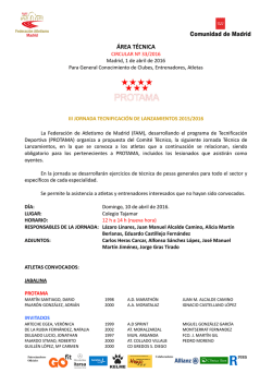 SECRETARIA GENERAL - Federaci&oacute;n de Atletismo de Madrid