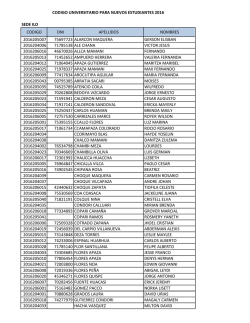 Codigo Universitario 2016N