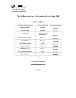 Fallo Convocatoria 2016