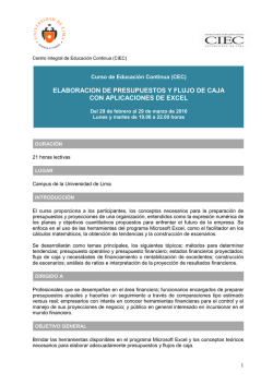 elaboracion de presupuestos y flujo de caja con aplicaciones de excel