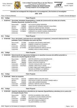 Facultad de Ciencias Biol&oacute;gicas - Vicerrectorado de Investigaci&oacute;n