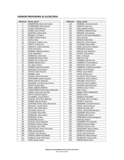 padron provisorio al 01/04/2016 - Colegio de Fonoaudi&oacute;logos de la