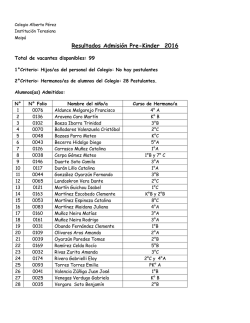 Lista PreKinder y Kinder -2016