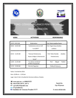 FORO: C&Oacute;DIGO ORG&Aacute;NICO PENITENCIARIO PROGRAMACI&Oacute;N