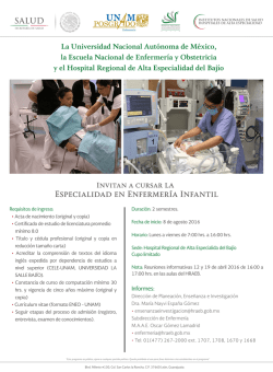 convocatoria enfermeria infantil 2016