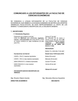 VENTA MATR&Iacute;CULA E INSCRIPCI&Oacute;N REPROGRAMADO