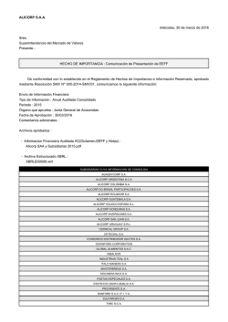 ALICORP S.A.A. mi&eacute;rcoles, 30 de marzo de 2016 Sres