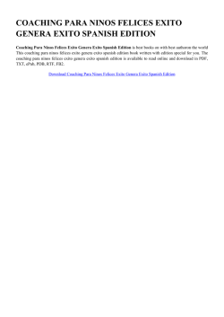 coaching para ninos felices exito genera exito spanish edition