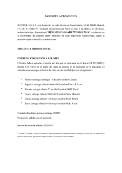 BASES DE LA PROMOCI&Oacute;N WOTTOLINE SA con