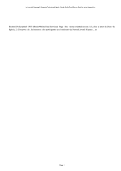 La Juventud Hispana y la Respuesta Pastoral de la Iglesia