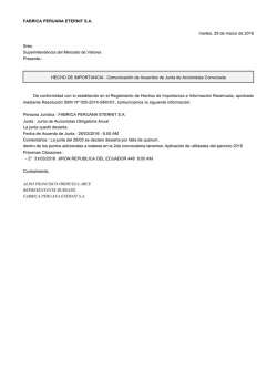 FABRICA PERUANA ETERNIT S.A. martes, 29 de marzo de 2016