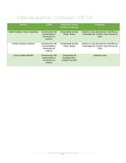 Estancias alumnos / Doctorado / CIETUR