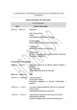 I JORNADAS INTERNACIONALES EN DERECHO DE TIERRAS