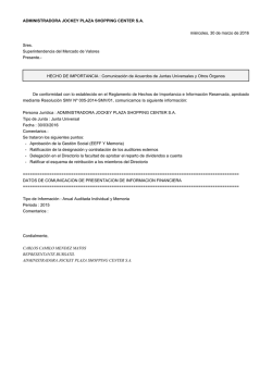 ADMINISTRADORA JOCKEY PLAZA SHOPPING CENTER