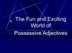 Possessive adjectives