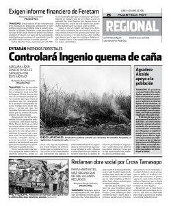 Controlar&aacute; Ingenio quema de ca&ntilde;a