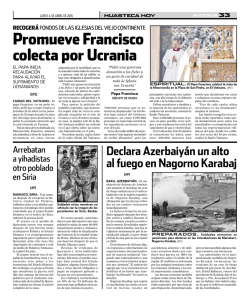 Promueve Francisco colecta por Ucrania