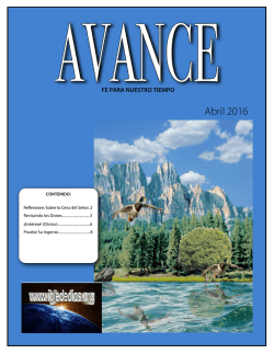 Abril 2016 - Iglesia de Dios (S&eacute;ptimo D&iacute;a), Calgary, AB Canad&aacute;