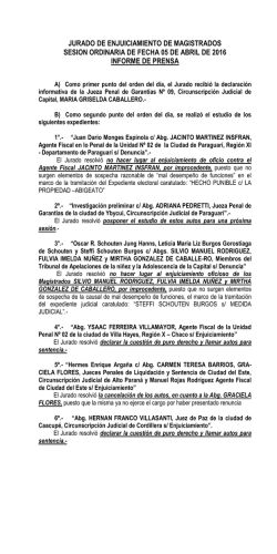 jurado de enjuiciamiento de magistrados sesion ordinaria de fecha