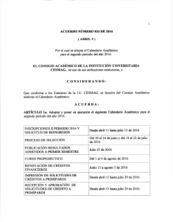 acuerda: considerando - Instituci&oacute;n Universitaria CESMAG