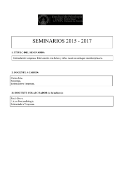 Estimulaci&oacute;n Temprana: Intervenci&oacute;n con bebes y ni&ntilde;os desde un