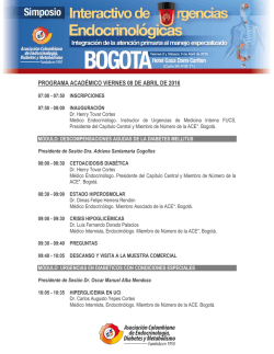 Programa Cient&iacute;fico - Asociaci&oacute;n Colombiana de Endocrinolog&iacute;a
