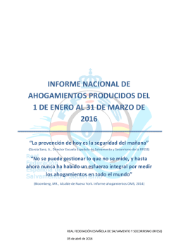 Informe Nacional de Ahogamientos - Real Federaci&oacute;n Espa&ntilde;ola de
