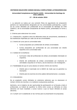 criterios selecci&oacute;n cursos escuela complutense latinoamericana.