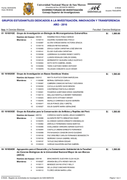 Facultad de Ciencias Biol&oacute;gicas - Vicerrectorado de Investigaci&oacute;n