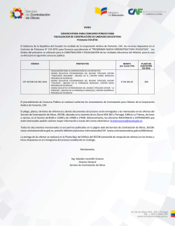 Publicaci&oacute;n de aviso procesos CAF - Servicio de Contrataci&oacute;n de