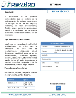 Ficha T&eacute;cnica ESTIRENO