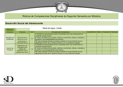 R&uacute;brica de Competencias Disciplinares de Segundo Semestre por